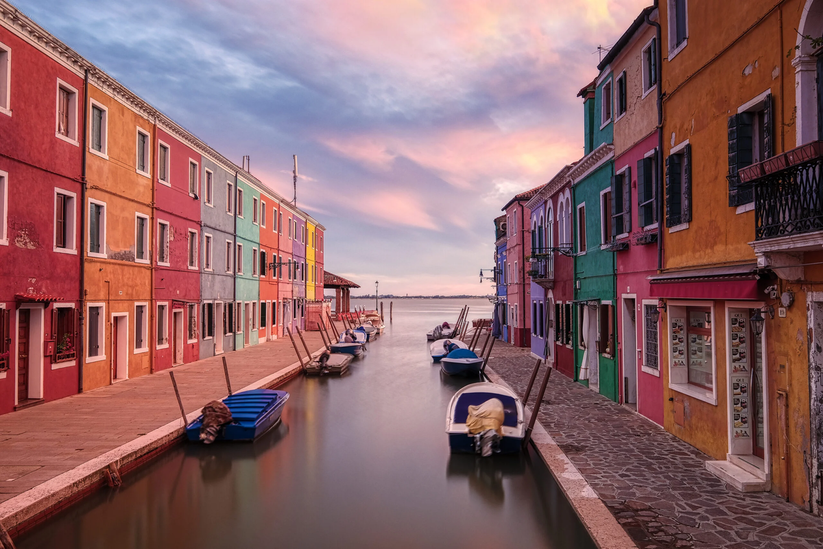 Sunset over Burano, Italy